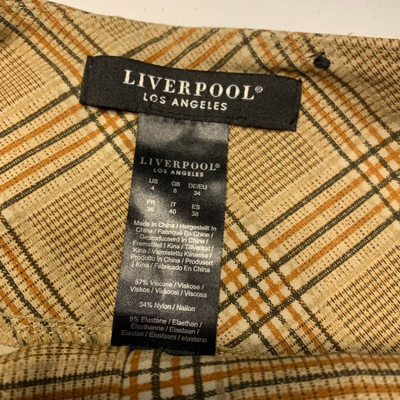 Liverpool Tan and Brown Plaid Pants - Picture 2 of 5